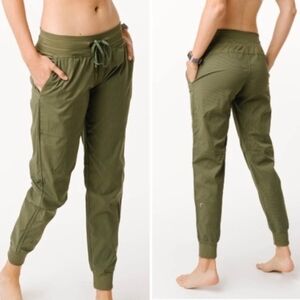 Zyia Olive Green Trail Jogger Stripe, Drawstring Pockets Pull-on Women Sz XXXL